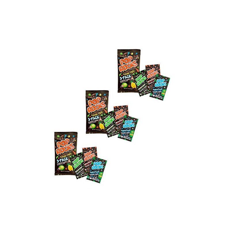 Pop Rocks Popping Candy 3-Pack - Watermelon, Strawberry, Tropical Punch