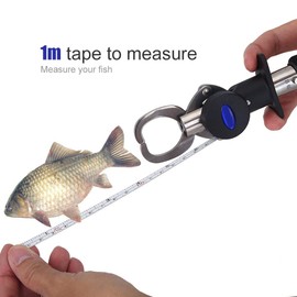 Fish Gripper, Stainless Steel Fishing Gripper Fish Grip Holder Fish Lip Gripper with 15kg Scale & Tape Measure Fishing Accessories Fishing Accessories Fishing Accessories