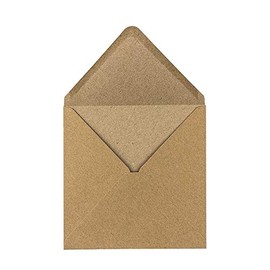 Kraft Paper Envelopes, pack of 100, high quality: 110 g/m², Envelopes, Cover, Letter Envelopes, Envelope for Greeting Cards, Invitations and Birthday Cards 15,5 x 15,5 cm