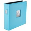 Pioneer T-12JF/CB Sewn Leatherette 3-Ring Binder 12"X12"-Bright Blue