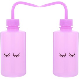 Botella de Limpieza para Pestañas 250ml Pe Púrpura Boquilla Curva y Punta Estrecha Ligera y Fácil de Llevar Paquete de 2 Piezas para Riego Preciso