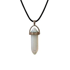 VIE VIE Double Point Pencil Pendant, Black String (Opalite)