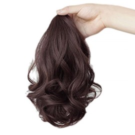 Synthetic Hair Extensions Wigs Women Toupee Short Wavy Curly Claw Ponytail Women Hair Hair Extensions Hair Wigs Clip in（Dark Brown）