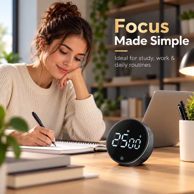 Magnetic Mechanical Kitchen Timer – Battery-Free Rotary Countdown Timer with