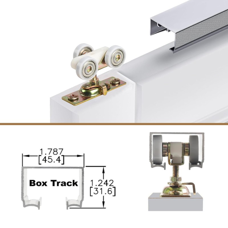 Sliding Pocket Door Hardware Top Hanger Rollers Wheels Assembly Fit