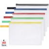 OFFCUP Document Bag A5, Pack of 5 Waterproof Zip Pockets,