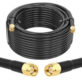 MOOKEERF 35ft & 50ft RG58 SMA Male to Male Coax Cable, Low Loss Extension for 3G/4G/LTE/GPS/WiFi Antenna Applications