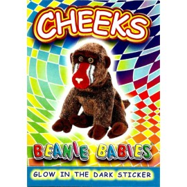 CHEEKS, GLOW IN THE DARK STICKER, BEANIE BABIES CARD SERIES 4, YEAR 1999