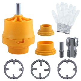 SPEEDWOX 8PCS Electric Drill Compatible PVC Pipe Threader Kit with Various Die Sizes PVC Thread Maker Tool for Electric Drill Pipe Threader Plumbing Tool with 3 Dies 1/2", 3/4", and 1"