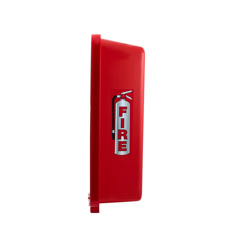 Red Surface-Mounted Fire Extinguisher Cabinet with Clear Pull-Cover for 2