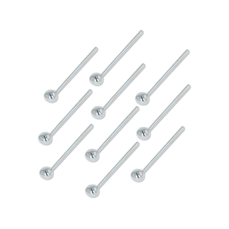 Pack of 24 Solid 925 Sterling Silver Silver Ball Nose