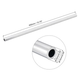 TOP-VIGOR 1Pc 6063 Aluminum Round Tube, 15mm OD 10mm ID 400mm Length Seamless Aluminum Straight Tubing Pipe Tubing for Industry DIY Projects