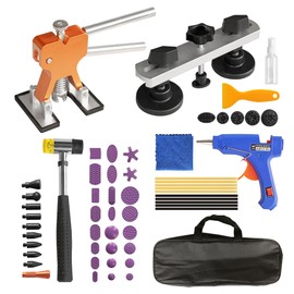 Torin Dent Removal Kit 56 PCS,Paintless Dent Repair Tool with Adjustable Golden Lifter,Bridge Indentation Puller，for Auto Body Dents,Door Ding,Hail Damage Dent Removal,ATRWH056B
