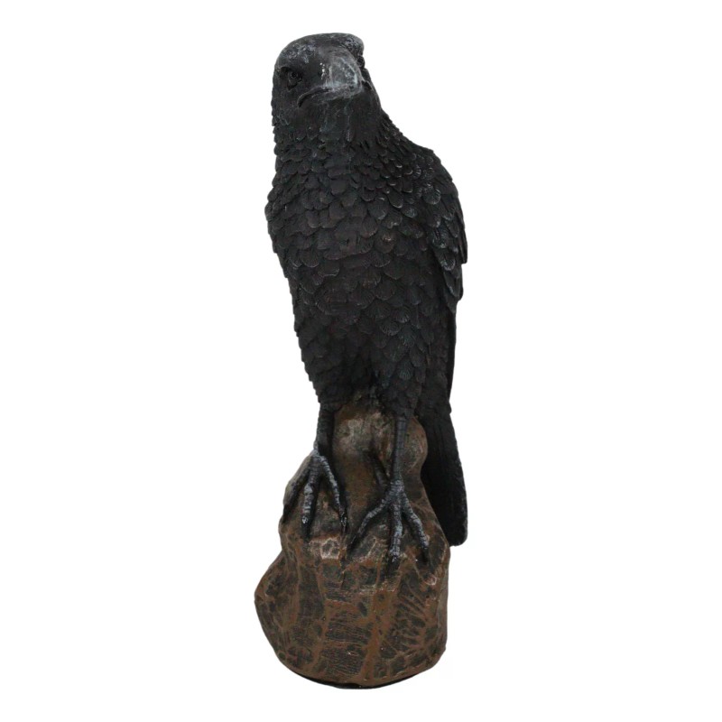Ebros Gothic Raven Statue Crow Scavenger Bird Perching On Rock