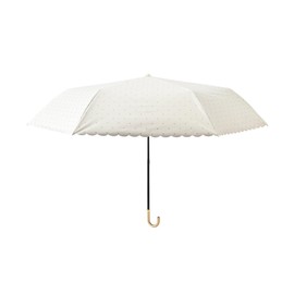 Francfranc Flanc Blackout Dot Glitter Heat Cut Folding Umbrella, 19.7 inches (50 cm) (For Rain or Shine), white