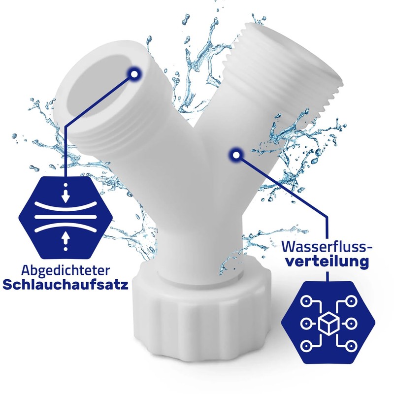 Monteral Double Water Connection Distributor for Washing Machine and Dishwasher,