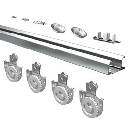 SongYung Bypass Sliding Door Hardware 72", Bypass Wardrobe Closet Door Track Set, Smoothly and Quietly, for 2 Door System