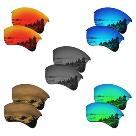 SmartVLT Set of 5 Men's Replacement Lenses for Oakley Flak Jacket XLJ OO9009 Sunglass Combo Pack S02