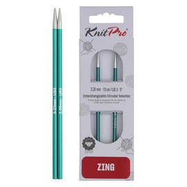 KnitPro Knitting PINS: Circular: Interchangeable: Normal: ZING: 3.25MM, Assorted, 28cmx3.25