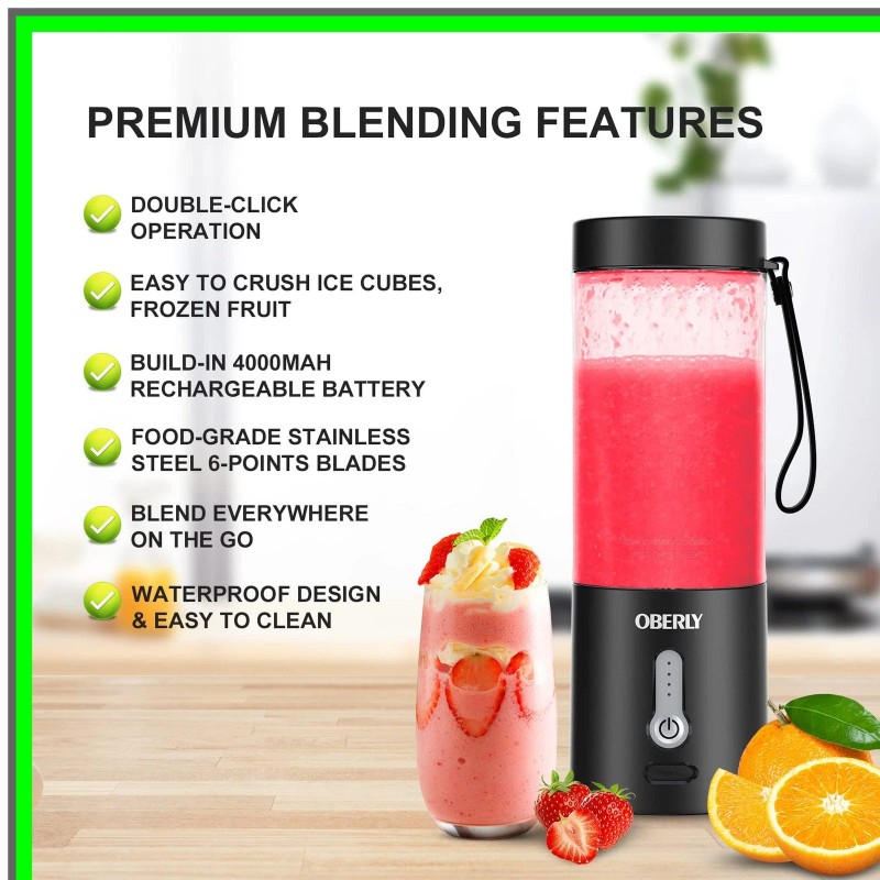 MODAIS Portable USB Rechargeable Blender for Smoothies and Shakes
