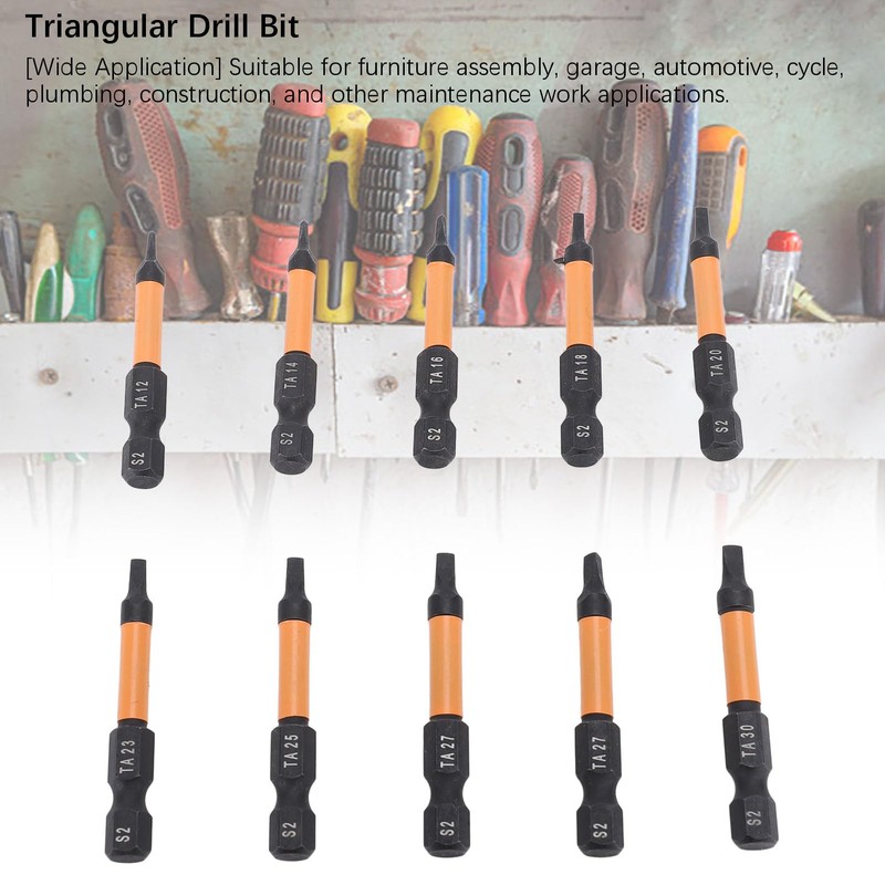 10Pcs Triangle Screwdriver Set, 50mm Length 1/4 Inch Hex Shank