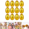 Warmhm 12PCS Metallic Golden Easter Eggs Fillable Shiny Gold Hinged
