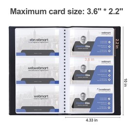 LongHoneySong Business Card Holders Wallet Business Card Case Organiser PU Leather for Men & Women Can Hold 240 Business Cards Book(Black)