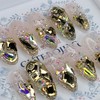 Gold Full Stone Gra Handmade Nail Tip Pedi Tip -