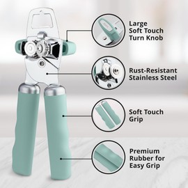 Zulay Kitchen Manual Can Opener with Bottle Opener with Turn Knob