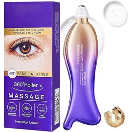 Eye Cream for Dark Circles and Puffiness - Retinol Eye Cream Anti Aging -Ey e Bags Treatment for Women - Caviar Eye Se rum for Wrinkles - Moisturizing under Eye Cream -Ey e Serum with 360°Massage Ball