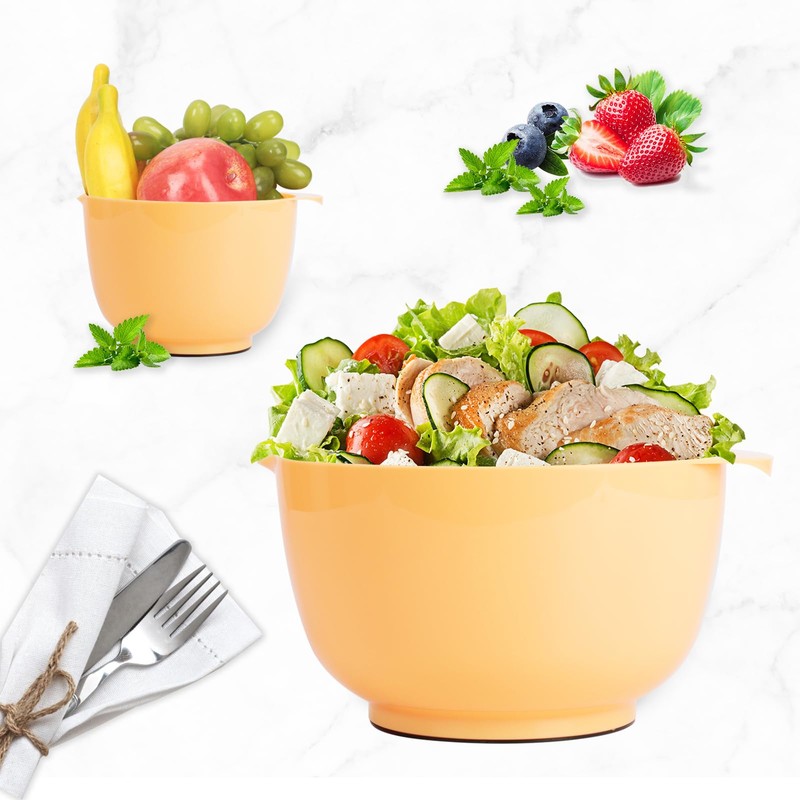 BoxedHome Nesting Plastic Mixing Bowl Set, 4 Piece Mixing Bowl