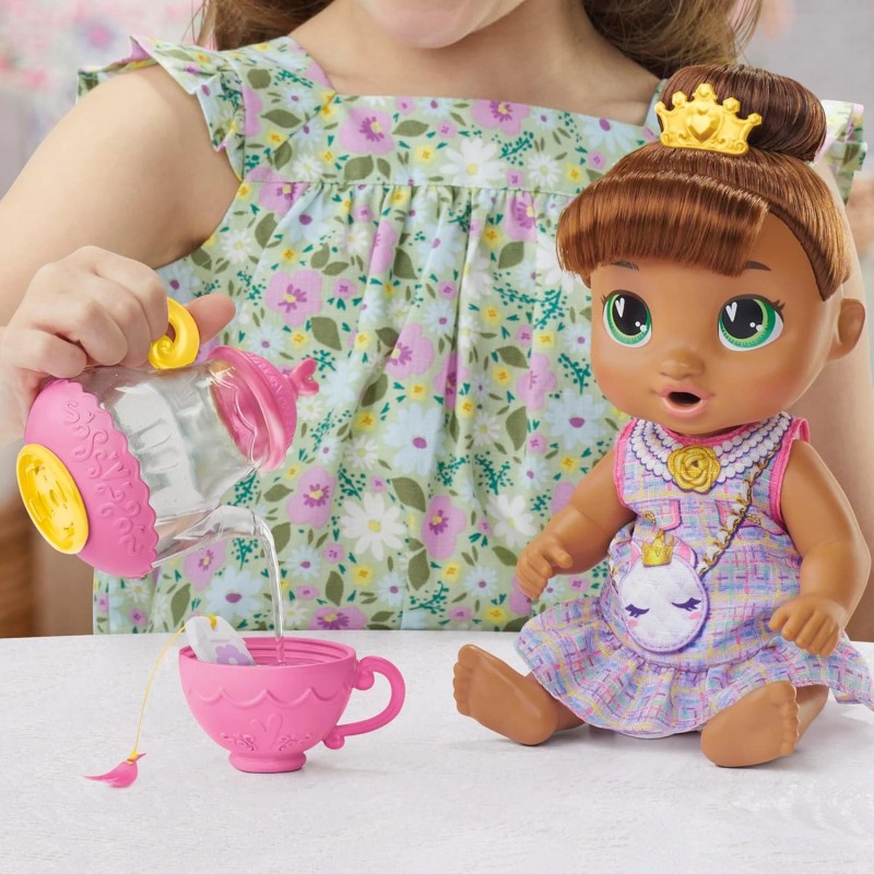 Baby Alive Bubbly Tea Party Sophia Sparkle Doll Brown Hair