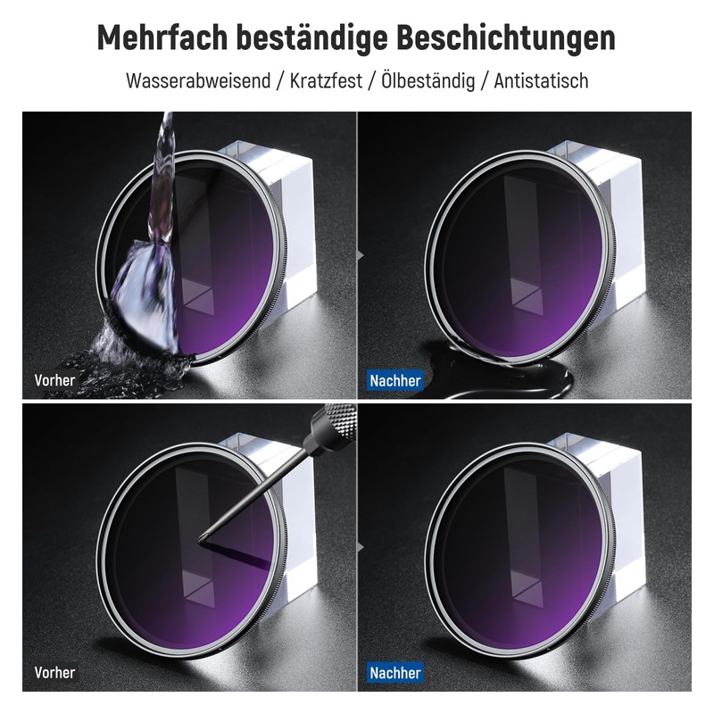 NEEWER 55 mm ND2-400 (1-9 aperture stops), variable ND filter