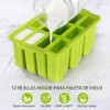 Moldes para Paletas de Hielo Silicona 12 Cavidades, Molde de