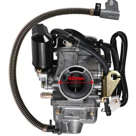 GY6 125cc/150cc Carburetor for 4 Stroke Engines Electric Choke Scooter ATV Go Kart 152QMI 157QMJ with Air Filter Intake Manifold - PD24J 24mm Carb