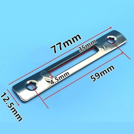 Universal Door Bolt Mortise Lock Strike Plate Aluminum Alloy Door Lock for Home Most Door Types (77x12.5mm)