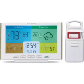 AcuRite 내장 기압계(01071) 흰색을 이용한 실내/외 온도 및 습도 번개 감지를 위한 AcuRite 기상 관측소 예보기 [White - With Lightning Detection] AcuRite Weather Station with Indoor/Outdoor Temperature and Humidity Lightning Detection Using Built-in Barometer (01071) [White - With Lightning D
