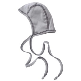 Newborn Baby Bonnet - Infant Ear Protection Hat Pilot Cap, Sizes 0 to 12 Months, Organic Cotton (Grey, EU 50/56 / 0-3 Months)
