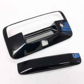 eLoveQ Gloss Black Tailgate Handle Covers Compatible with 2014-2018 Chevy Silverado+GMC Siera 1500+2500+3500 with Backup Camera Hole