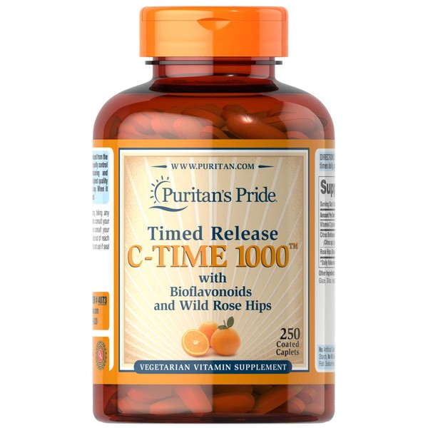 Puritan's Pride Vitamin C 1000mg with Rose Hips for Immune Supports by Puritan's Pride to Support a Healthy Immune System 250 Caplets