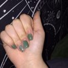 Aikeis 24 Pieces Green Leaves Green Branch Short Oval Nail