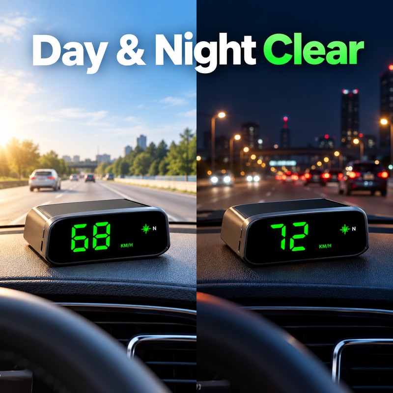Solar GPS Head-Up Display Car Speedometer with GPS + BeiDou