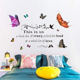 Amaonm Inspirational Motto Wall Sticker DIY Quotes Saying Lettering with Colorful Butterfly Flower Vine Wall Decals Decor for Kids boy and Girls Nursery Bedroom Living Room Classroom Decoration …