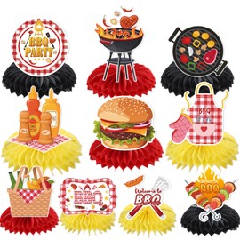Refavor BBQ Party Supplies - 10pcs Baby Q Baby Shower Decorations, Picnic Table Centerpieces, Summer Barbecue Decor, Happy BBQ Theme