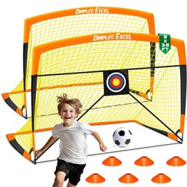Dimples Excel Soccer Goals Kids Net for Backyard 7x5, 5x3.6, 4x3, 3x2.2 FT