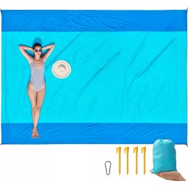ISOPHO Beach Blanket Sand Proof, Ripstop Nylon Picnic Blankets, 106 x 83