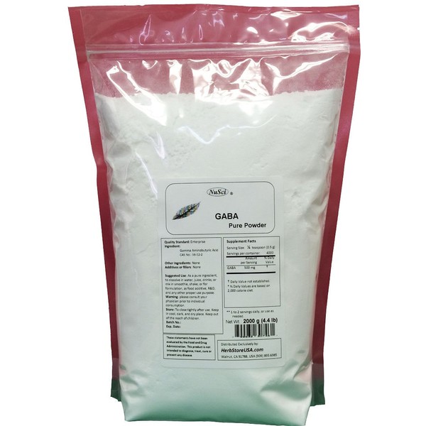 NuSci 100% Pure GABA Powder 2000g (4.4LB)