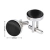 FELYSIK Black Cufflinks for Men, Round Silky Tuxedo Shirts Cufflinks