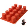 TOPYS 15 Cavities Cylindrical Fondant Silicone Mold DIY Cylinder Pastry
