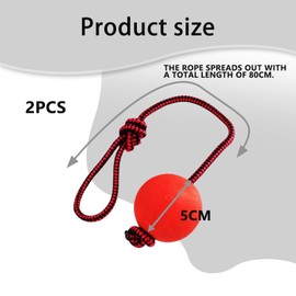 Syylqyr 2PCS Ball on Rope Dog Toy, Durable Interactive Pet Toys for Indoor and Outdoor Games, Throw and Fetch Tug of War Training, Interactive Rubber Ball Chew Toys, Ø 5 cm